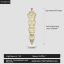GobekUsa Elegant Crystal Hollow Long Chandelier for Duplex Living Room and Stairwell