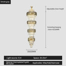 GobekUsa Elegant Crystal Hollow Long Chandelier for Duplex Living Room and Stairwell