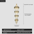 GobekUsa Elegant Crystal Hollow Long Chandelier for Duplex Living Room and Stairwell