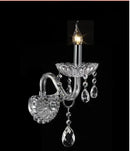 GobekUsa Crystal Lamp Wall Light with LED Bulbs and Silk Fabric Lampshade