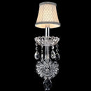 GobekUsa Crystal Lamp Wall Light with LED Bulbs and Silk Fabric Lampshade
