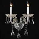 GobekUsa Crystal Lamp Wall Light with LED Bulbs and Silk Fabric Lampshade