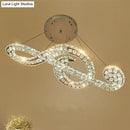GobekUsa Musical Note Pendant LED Chandelier - Sparkling Crystal Design for Fashion Stores