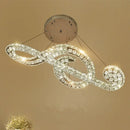 GobekUsa Musical Note Pendant LED Chandelier - Sparkling Crystal Design for Fashion Stores