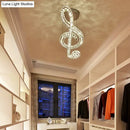 GobekUsa Musical Note Pendant LED Chandelier - Sparkling Crystal Design for Fashion Stores