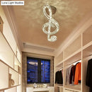 GobekUsa Musical Note Pendant LED Chandelier - Sparkling Crystal Design for Fashion Stores