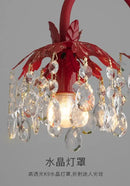 GobekUsa Elegant Crystal Wedding Table Lamp | Red Wedding Room Bedside Ever-Burning Lamp