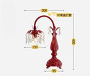 GobekUsa Elegant Crystal Wedding Table Lamp | Red Wedding Room Bedside Ever-Burning Lamp