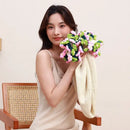 GobekUsa Elegant Daisy Bouquet Soft Blanket for Office Sofa, Multi-Functional Nap Shawl & Cushion