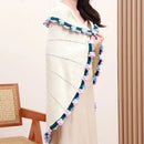 GobekUsa Elegant Daisy Bouquet Soft Blanket for Office Sofa, Multi-Functional Nap Shawl & Cushion