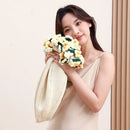 GobekUsa Elegant Daisy Bouquet Soft Blanket for Office Sofa, Multi-Functional Nap Shawl & Cushion