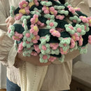 GobekUsa Elegant Daisy Bouquet Soft Blanket for Office Sofa, Multi-Functional Nap Shawl & Cushion