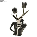 GobekUsa Elegant Dames Ceramic Vase Figure Flower Pot Desk Decoration Room Decor