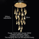 GobekUsa Elegant Diamond Crystal Chandelier LED Light Fixture Gold Home Decor