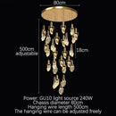 GobekUsa Elegant Diamond Crystal Chandelier LED Light Fixture Gold Home Decor