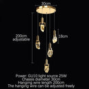 GobekUsa Elegant Diamond Crystal Chandelier LED Light Fixture Gold Home Decor