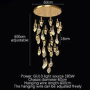 GobekUsa Elegant Diamond Crystal Chandelier LED Light Fixture Gold Home Decor