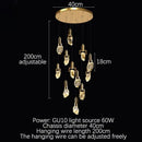 GobekUsa Elegant Diamond Crystal Chandelier LED Light Fixture Gold Home Decor