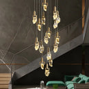 GobekUsa Elegant Diamond Crystal Chandelier LED Light Fixture Gold Home Decor