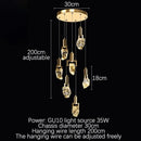 GobekUsa Elegant Diamond Crystal Chandelier LED Light Fixture Gold Home Decor