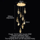 GobekUsa Elegant Diamond Crystal Chandelier LED Light Fixture Gold Home Decor