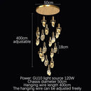 GobekUsa Elegant Diamond Crystal Chandelier LED Light Fixture Gold Home Decor