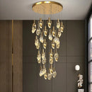 GobekUsa Elegant Diamond Crystal Chandelier LED Light Fixture Gold Home Decor
