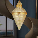 GobekUsa Elegant Duplex Crystal Chandelier Spiral Staircase High Living Room Light