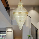 GobekUsa Elegant Duplex Crystal Chandelier Spiral Staircase High Living Room Light