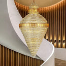 GobekUsa Elegant Duplex Crystal Chandelier Spiral Staircase High Living Room Light