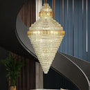 GobekUsa Elegant Duplex Crystal Chandelier Spiral Staircase High Living Room Light