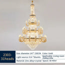 GobekUsa Elegant Duplex Crystal Chandelier for Villa Living Room & Hotel Lobby