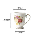 Elegant floral ceramic cup and saucer set dining room porcelain tea set by Decorbites