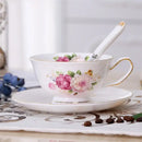 Elegant floral porcelain tea cup set – dining room gold trim rose cup by Decorbites