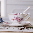 Elegant floral porcelain tea cup set – dining room gold trim rose cup by Decorbites