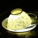 Elegant floral porcelain tea cup set – dining room gold trim rose cup by Decorbites