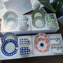 GobekUsa Bone China Coffee and Tea Cup Set with Saucer, Teaware, Dessert Dish