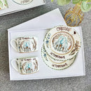 GobekUsa Bone China Coffee and Tea Cup Set with Saucer, Teaware, Dessert Dish