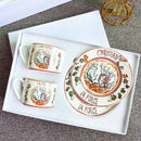 GobekUsa Bone China Coffee and Tea Cup Set with Saucer, Teaware, Dessert Dish