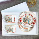 GobekUsa Bone China Coffee and Tea Cup Set with Saucer, Teaware, Dessert Dish