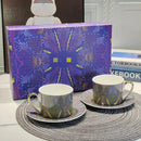 GobekUsa Bone China Coffee and Tea Cup Set with Saucer, Teaware, Dessert Dish