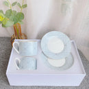 GobekUsa Bone China Coffee and Tea Cup Set with Saucer, Teaware, Dessert Dish