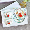 GobekUsa Bone China Coffee and Tea Cup Set with Saucer, Teaware, Dessert Dish