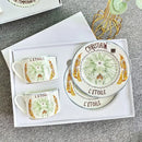 GobekUsa Bone China Coffee and Tea Cup Set with Saucer, Teaware, Dessert Dish
