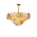 GobekUsa Ginkgo Gold LED Chandelier Fixture for Living Room