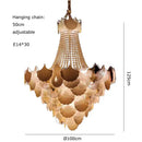 GobekUsa Ginkgo Gold LED Chandelier Fixture for Living Room
