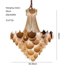 GobekUsa Ginkgo Gold LED Chandelier Fixture for Living Room