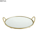 GobekUsa Brass Handle Storage Tray Mirror | Elegant Glass Tray for Home Decor & Gourmet Display