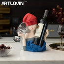 GobekUsa Elegant Girl Sculpture Wine Rack & Glass Holder Home Decor Wine lover Gift