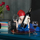 GobekUsa Elegant Girl Sculpture Wine Rack & Glass Holder Home Decor Wine lover Gift